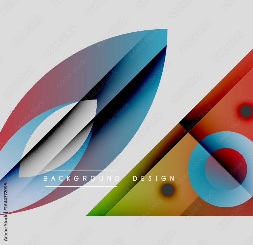 Poster abstract colorful shapes overlap, creating dynamic visual composition. modern design elements sugges