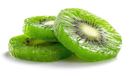 Stack of sliced kiwi fruit