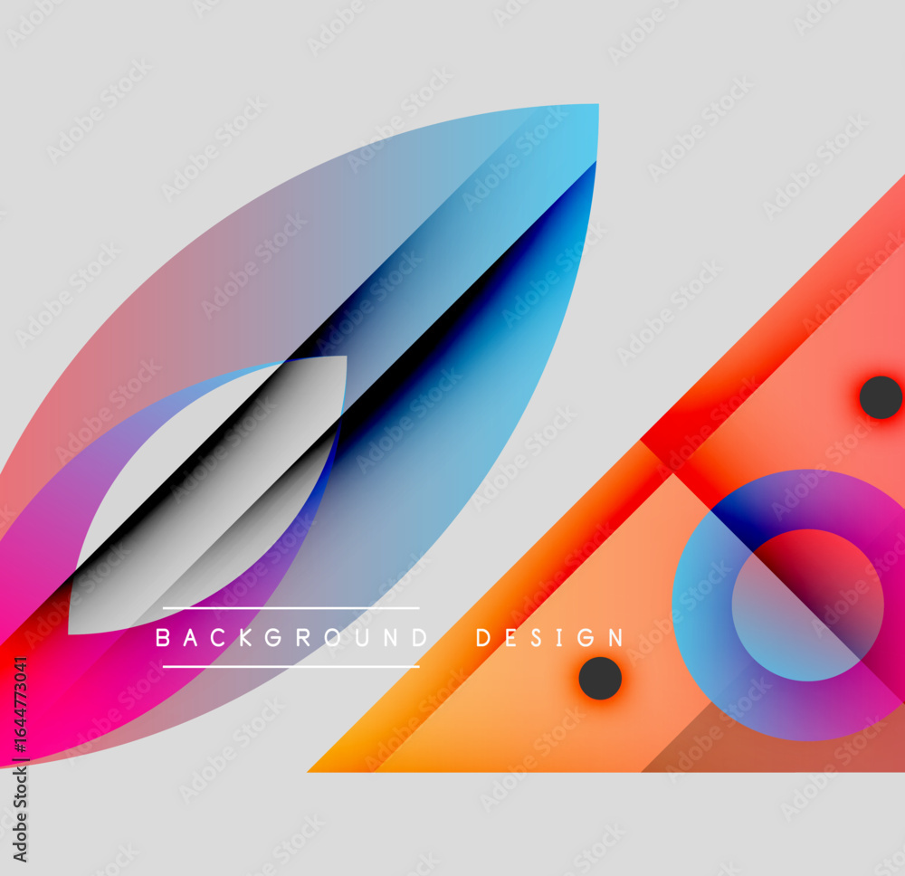 Poster abstract colorful shapes overlap, creating dynamic visual effect. modern design elements suggest inn