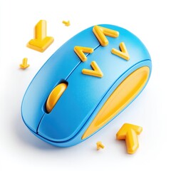 Colorful computer mouse with yellow arrow keys
