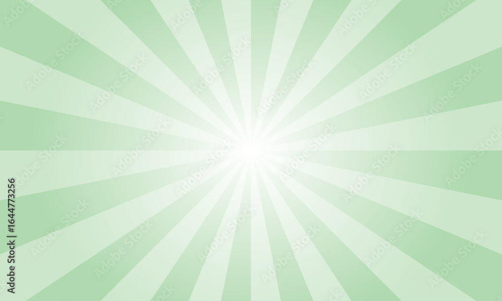 Poster celadon green sunburst background. abstract rays texture background. sunburst background with green 