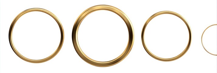 Gold circular frames of varying sizes
