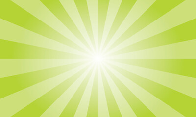 Green Yellow Sunburst Background. Abstract Rays Texture Background. Sunburst Background with Green Rays. Vector Illustration.