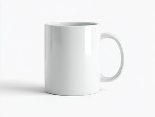 Obraz premium Blank white ceramic mug, glossy finish, simple design