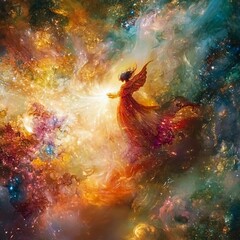 Dreamspinner An enigmatic figure weaving luminous dreams from strands of pure light mystical and creative