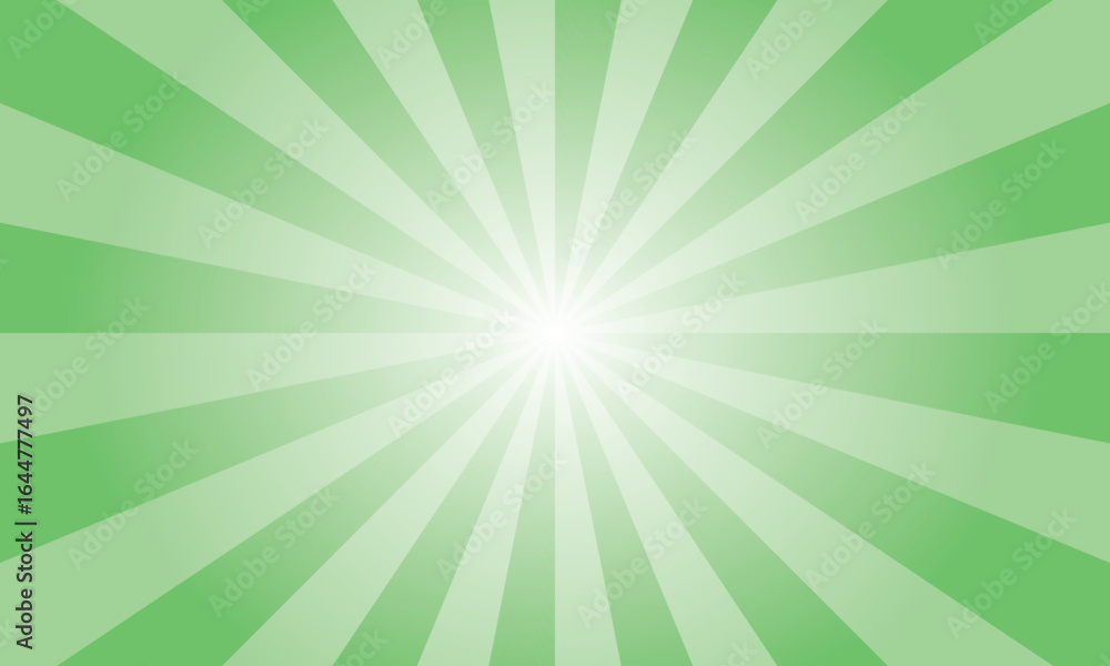 Poster spring green sunburst background. abstract rays texture background. sunburst background with green r