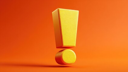 Bright yellow exclamation point graphic