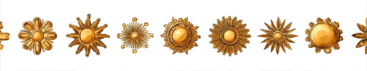 Fototapeta premium Gold Sunburst Decorations
