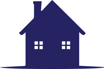 Tiny House Silhouette with Curling Chimney