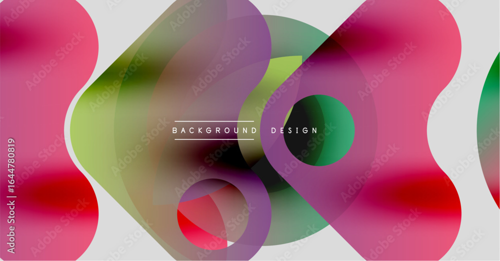 Poster abstract fluid shapes, vibrant colors blend. modern design elements create dynamic visual experience