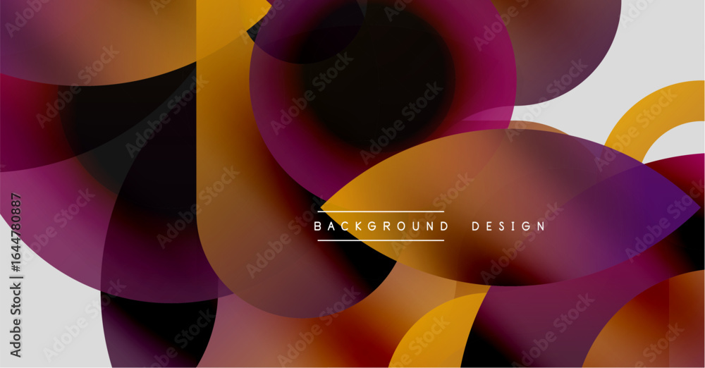 Poster abstract fluid shapes overlap, creating vibrant color gradients. modern design with warm, cool tones