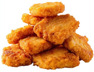A pile of golden-brown, crispy fried chicken pieces