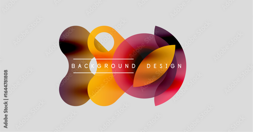 Poster abstract colorful shapes overlap, creating dynamic background design. modern aesthetic, vibrant hues