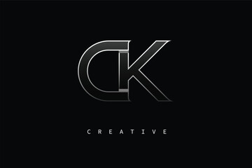 CK Luxury Minimalist Letter Logo &ndash; Modern Metallic Design for Premium Branding & Creative Identity