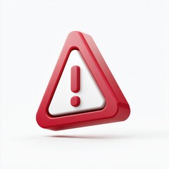 3D red warning triangle with white exclamation point