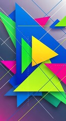 Dynamic triangular composition with vibrant hues creating a modern abstract design effect