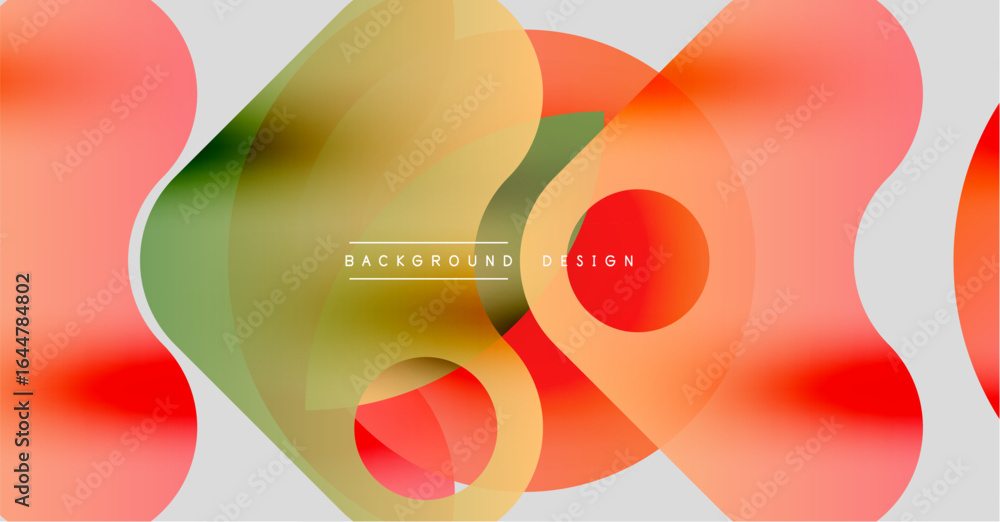 Poster abstract fluid shapes overlap, creating vibrant color gradients. modern design with soft curves, ide