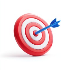 Red target with a blue arrow hitting the center
