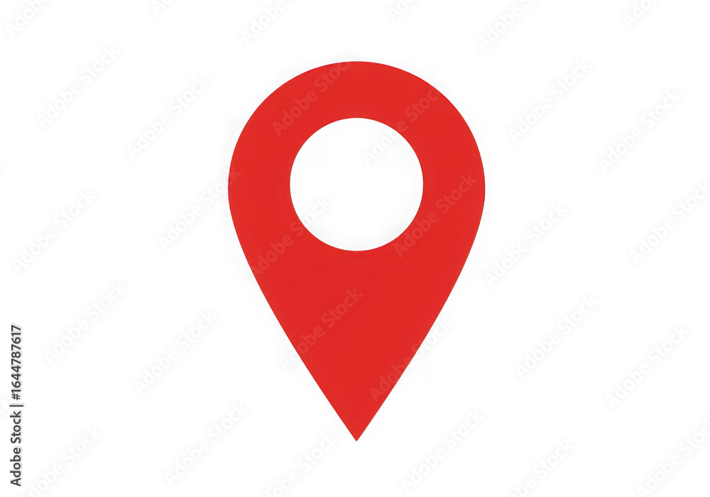 Poster red location pin marker isolated on transparent background