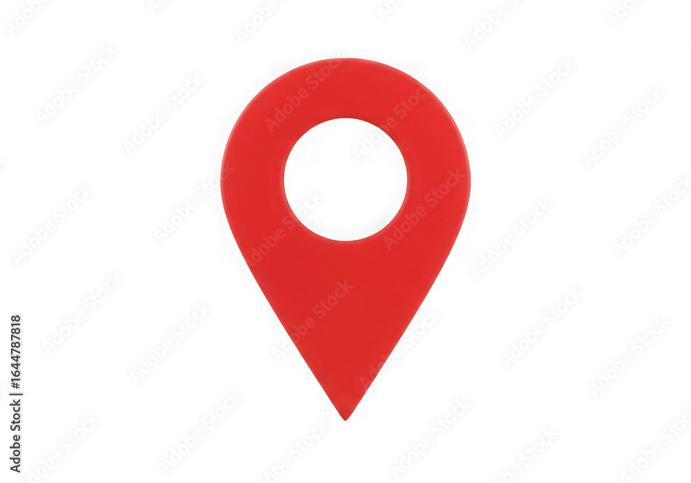 Poster red map location pin isolated on transparent background
