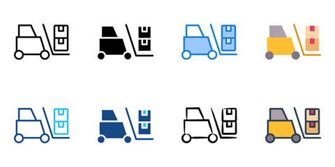forklift icon set multiple style collection 

