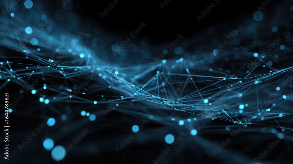 Poster digital network: a mesmerizing digital network illustration, representing the intricate web of inter