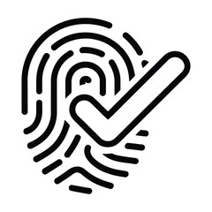 Voting Fingerprint Icon, Vector, Illustration, Icon, Outline, Line Art, Silhouette, Logo, White Background.