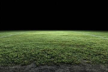 Empty football field at night