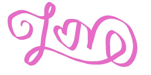 Text love lineart design 