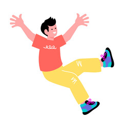 ポップでカラフルな男性の楽しいイラスト