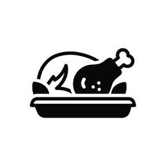 Black solid icon for chicken