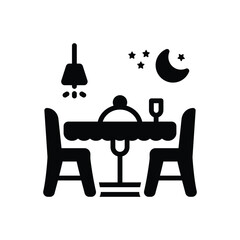 Black solid icon for dinner