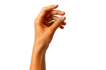A close-up of a graceful hand gesture, showcasing delicate fingernails and skin tones.