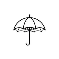 Vector illustration of open umbrella isolated on white background