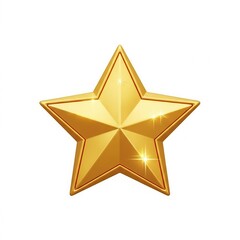 Obraz premium Shiny golden star isolated on white background, representing achievement and excellence in design