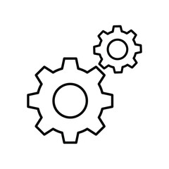 Fototapeta premium Vector illustration of two interlocking gears isolated on white background