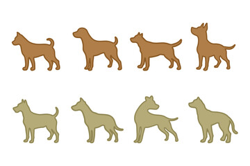 Fototapeta premium Dog Silhouette Illustration Set Design