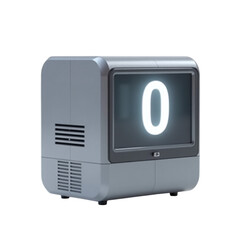 Fototapeta premium Retro Style Electronic Number Display Showing Zero Against Black Background for Timers or Scoring with Space for Text and Graphics