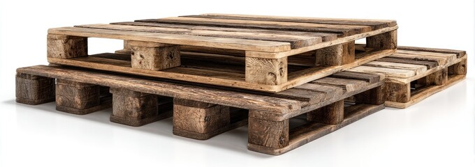 Two used wooden pallets stacked