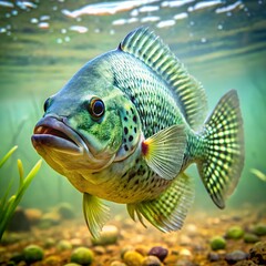 Obraz premium close up of a crappie with shimmering scales that .jpg