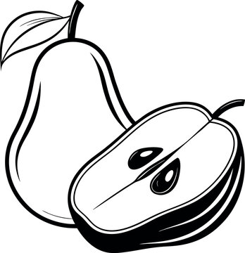 Java apple fruit silhouette black and white