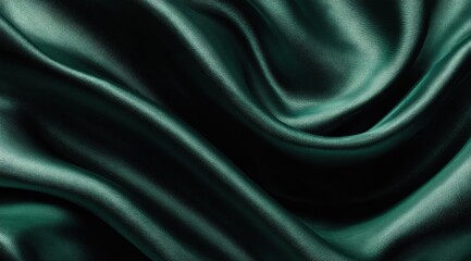 Obraz premium Deep teal satin drapes in elegant folds