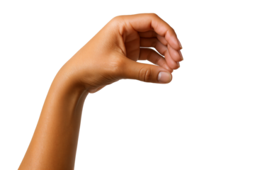 Close-up of a graceful hand gesturing in an inviting manner.