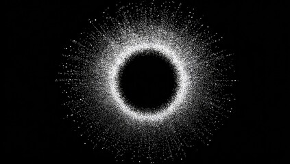 Abstract circular design, radiating particles