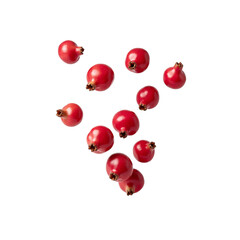 Vibrant Pomegranate Seeds Floating on a Black Background Studio Shot with Rich Colors and Beautiful Lighting for Creative Food Photography