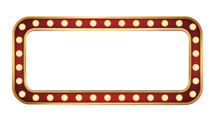 Retro marquee sign with glowing lights, perfect for announcements and events