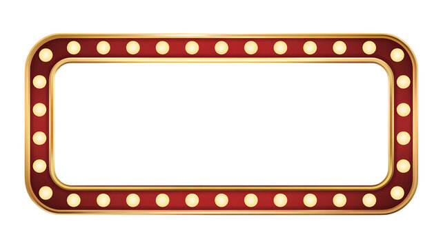 Retro marquee sign with glowing lights, perfect for announcements and events