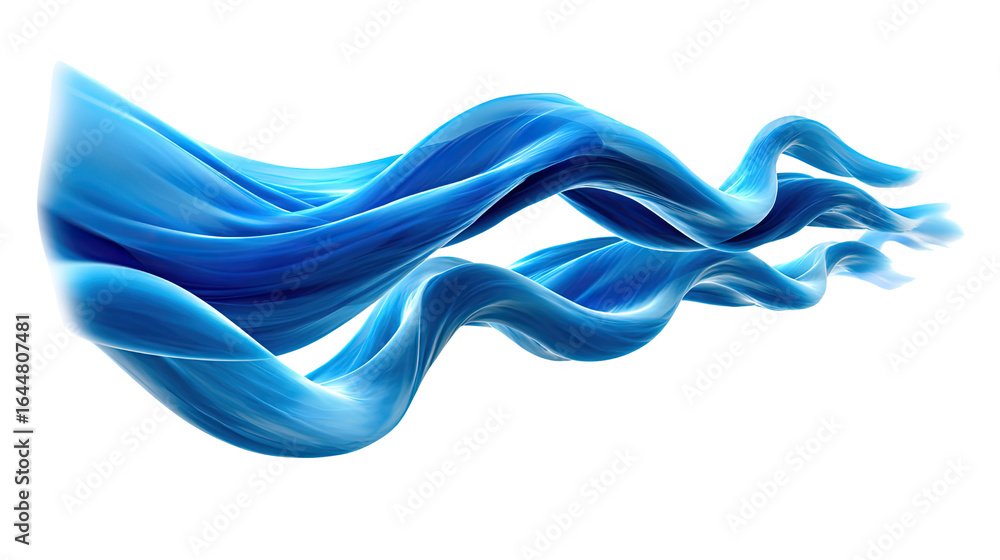 Aufkleber flowing aqua fabric: a vibrant aqua fabric gracefully dances and flows with elegant twists and turns