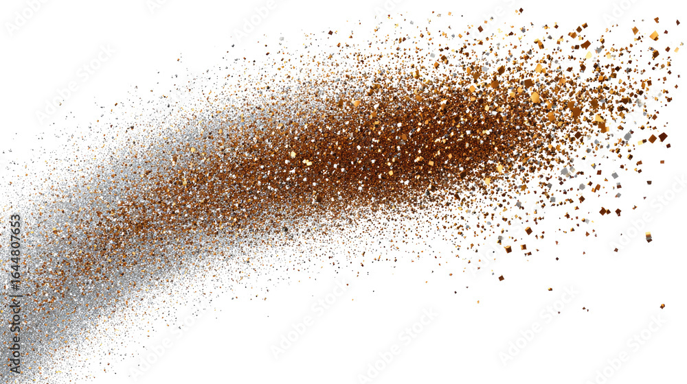 Aufkleber dust particle trail: a swirling trail of brown dust particles dynamically dances across the frame. a