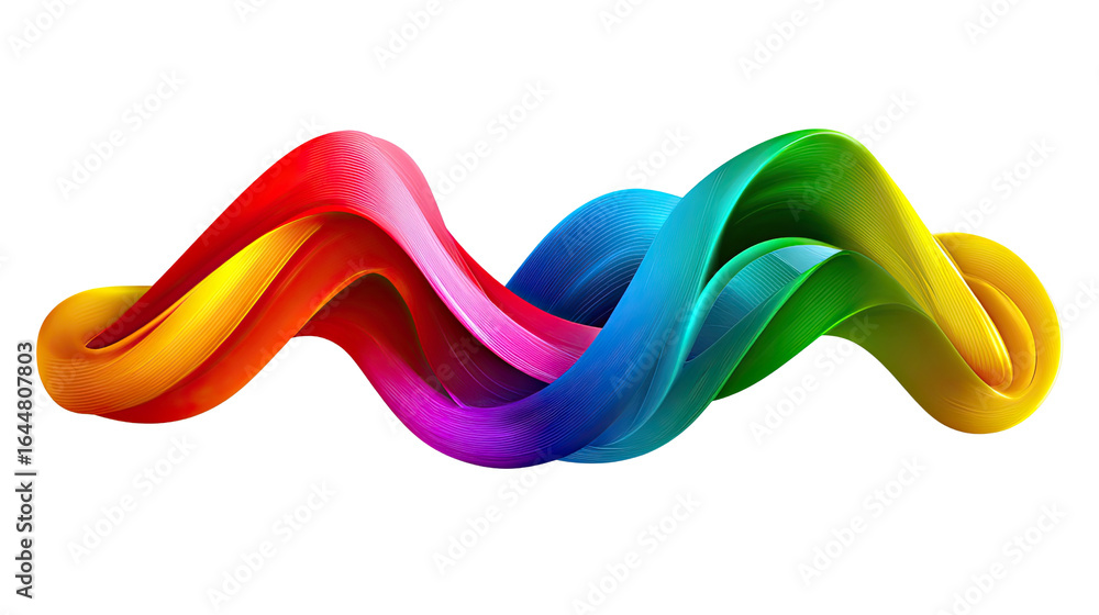 Aufkleber abstract colorful ribbon: an eye-catching display of vivid hues flowing across a twisting ribbon, wi
